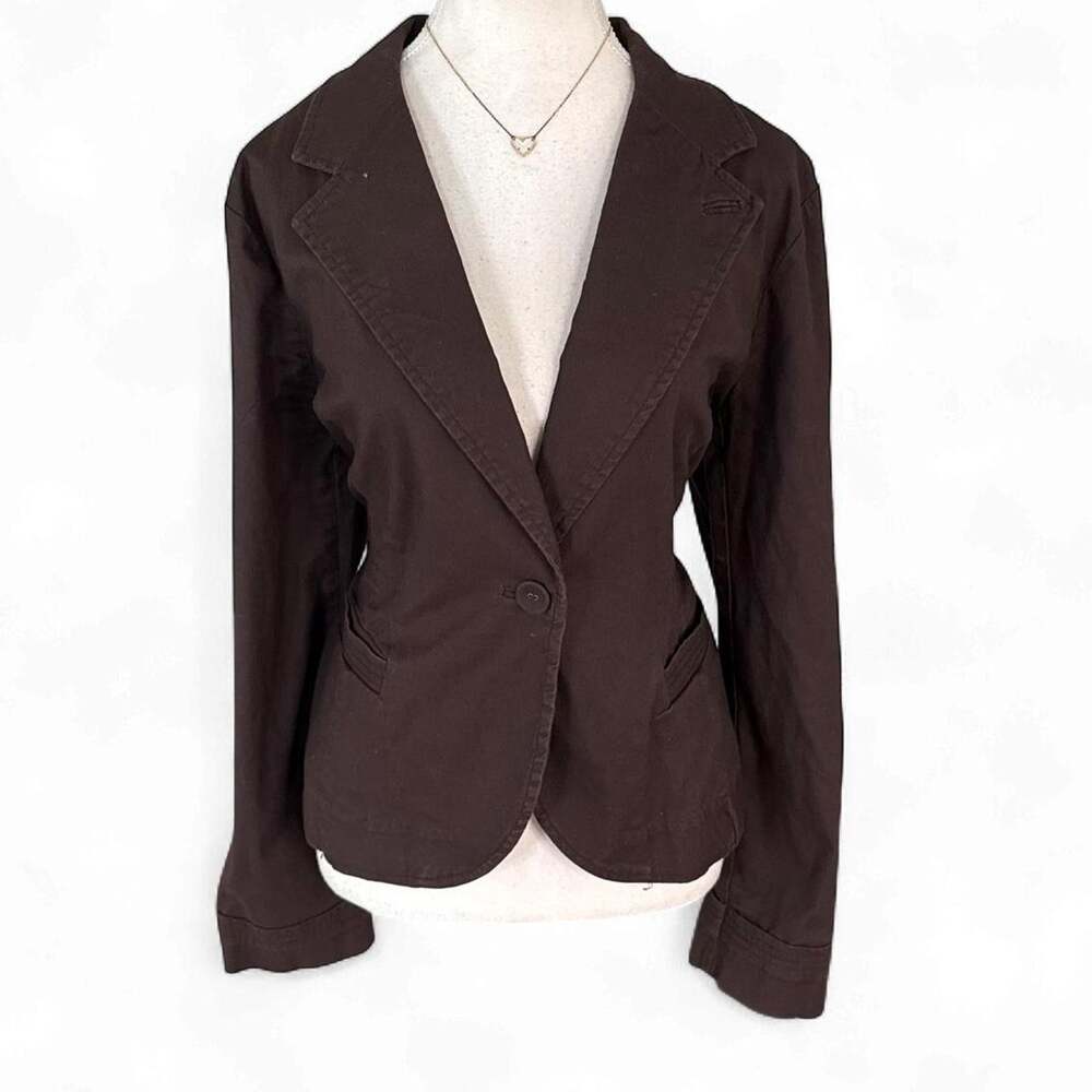 Y2K Brown Fitted blazer with button closure and pockets, size XL 2000s Mossimo